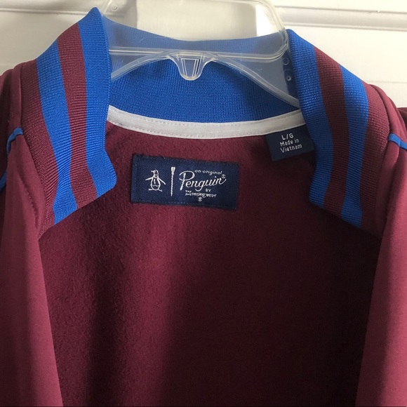 NWT Original Penguin maroon/blue full zip-up - Picture 5 of 6